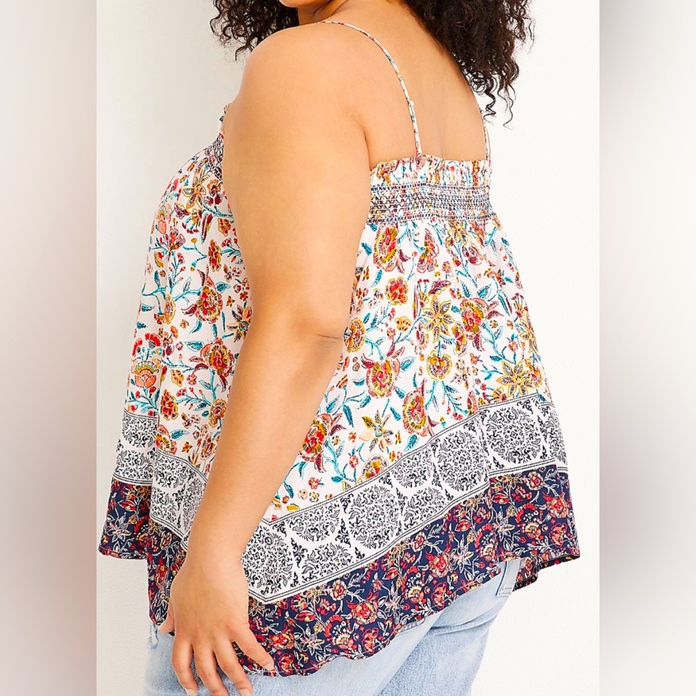 NWT Mixed Print Smock Swing Cami 2X